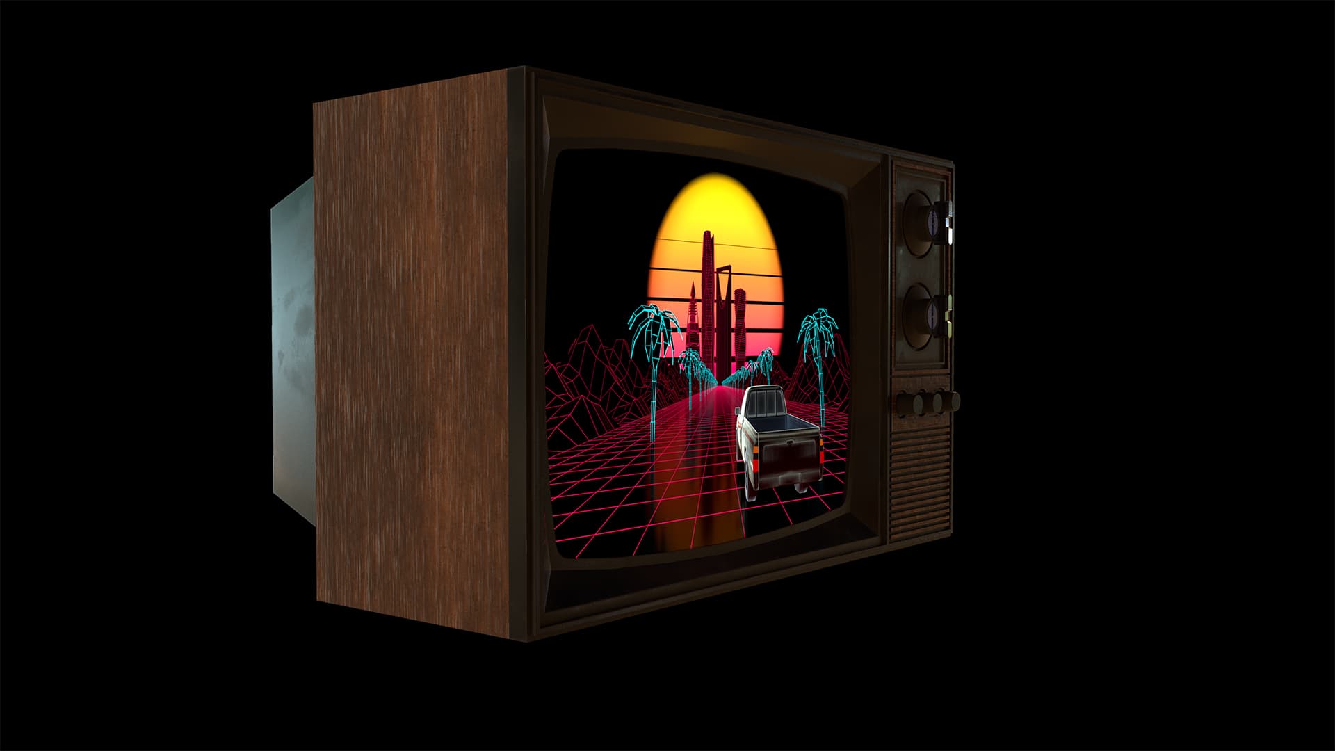 CRT television totem at MDL Beast