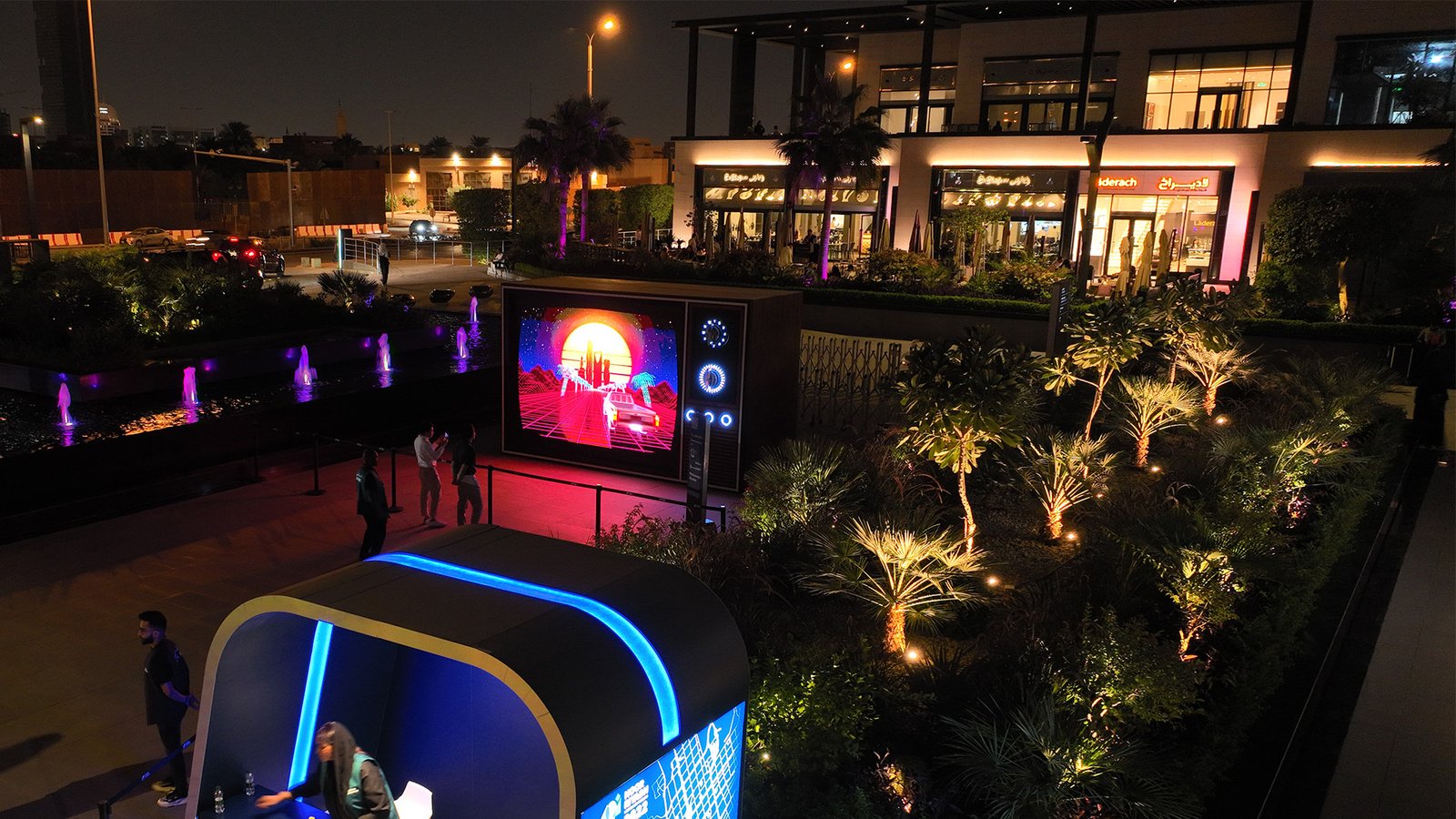 Close-up of looping visuals on CRT screens